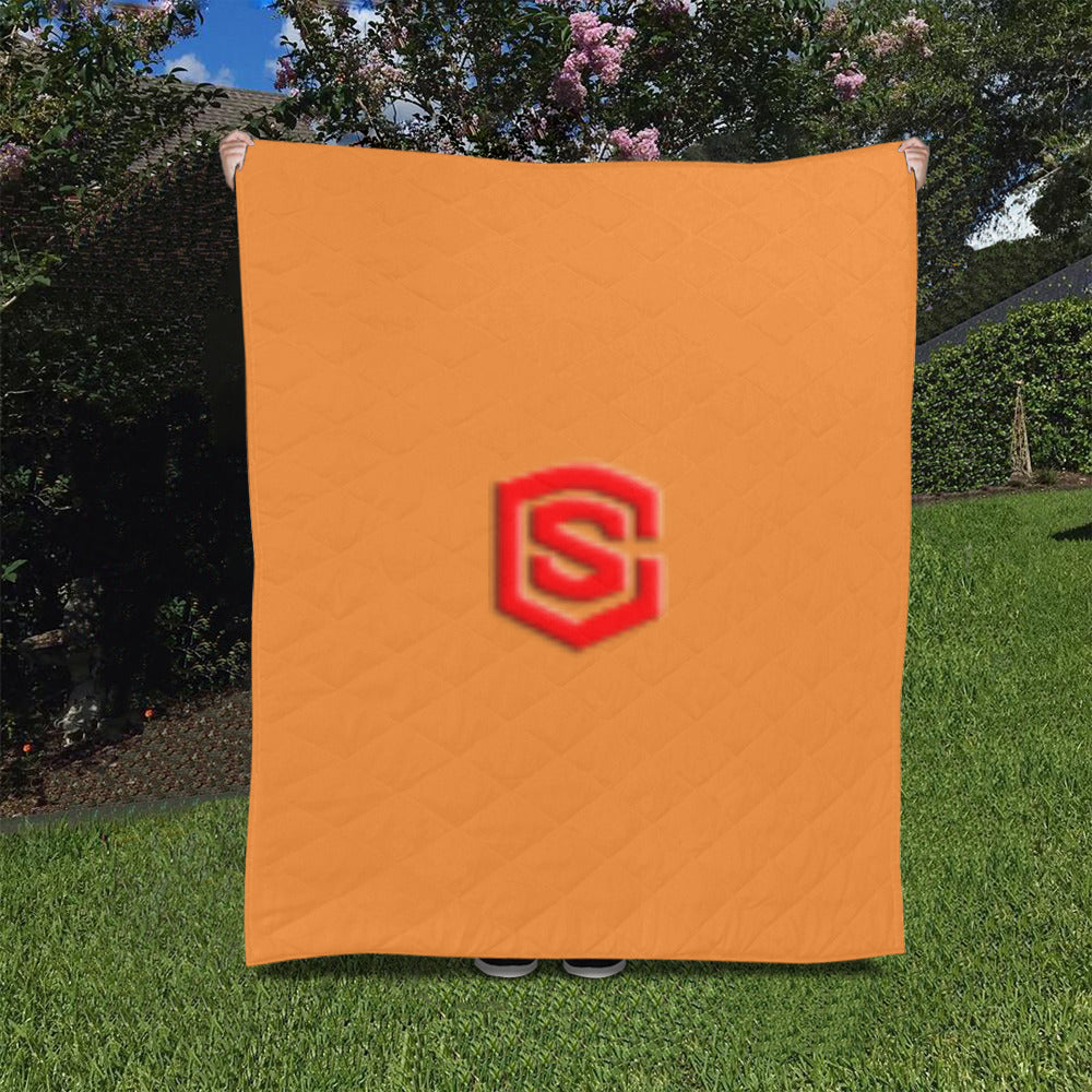 Orange Custom Quilt Red Logo Custom Quilt 50" x 60"