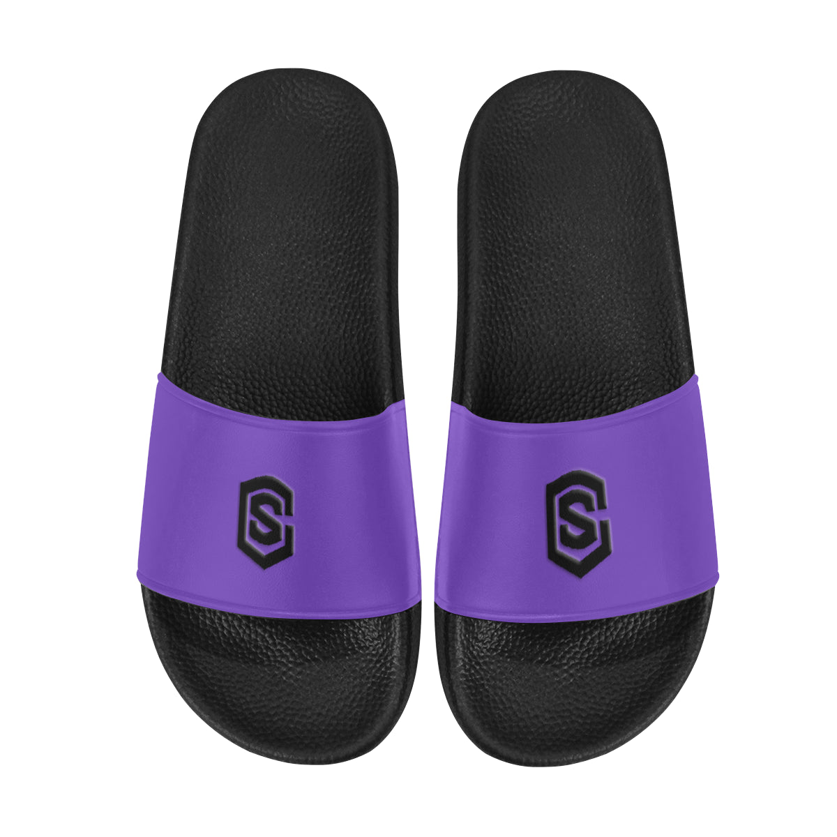 black logo Men's Slide Sandals (Model 057)