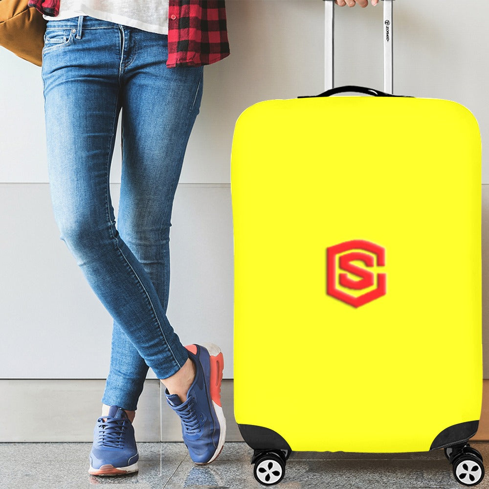 YELLOW LUGGAGE COVER WITH RED LOGO Luggage Cover (Large Size) (26"-28")