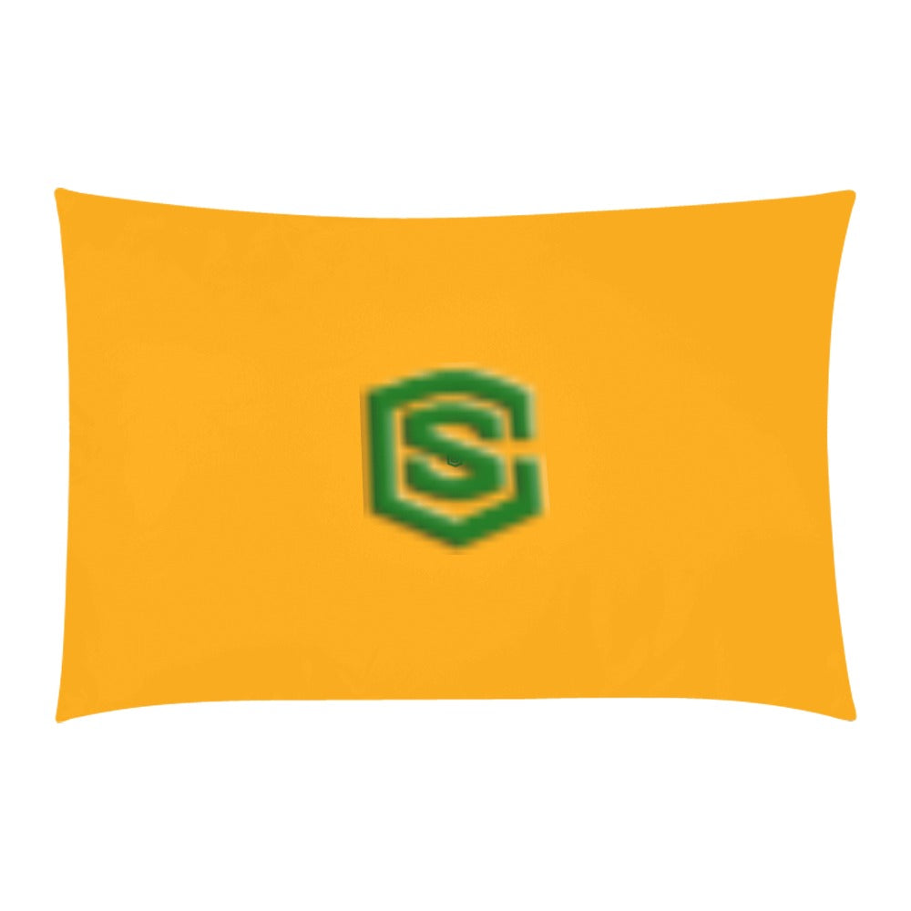 Orange 3-Piece Bedding Set (1 Duvet Cover 86"x70"; 2 Pillowcases 20"x30")(One Side) wtih Green Logo 3-Piece Bedding Set (1 Duvet Cover 86"x70"; 2 Pillowcases 20"x30")(One Side)