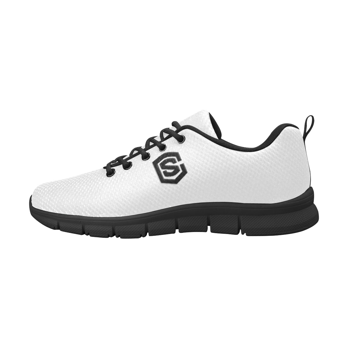 black logo Men's Breathable Running Shoes (Model 055)