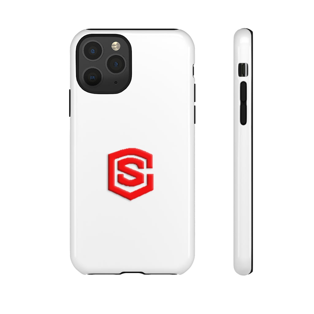 White Tough Cases Red Logo