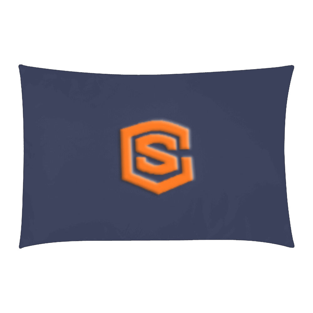 Blue Duvet Cover Orange Logo 3-Piece Bedding Set (1 Duvet Cover 86"x70"; 2 Pillowcases 20"x30")(One Side)