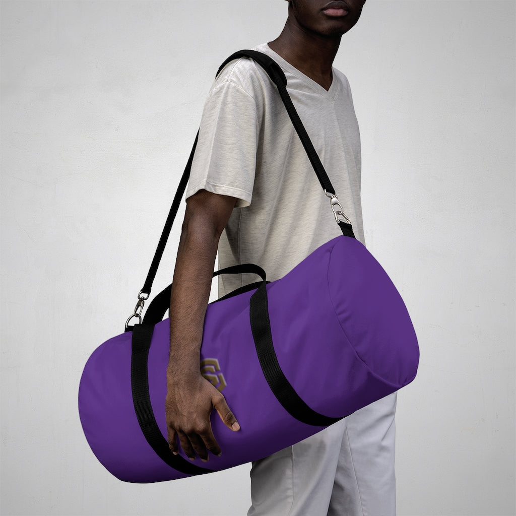 Purple Duffel Bag Brown Logo