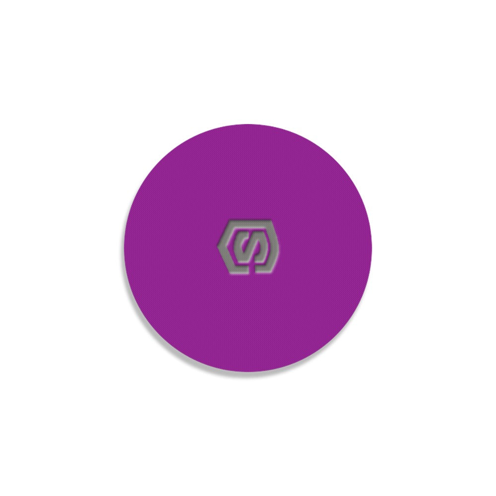 Purple Round Coaster with Gray Logo Round Coaster