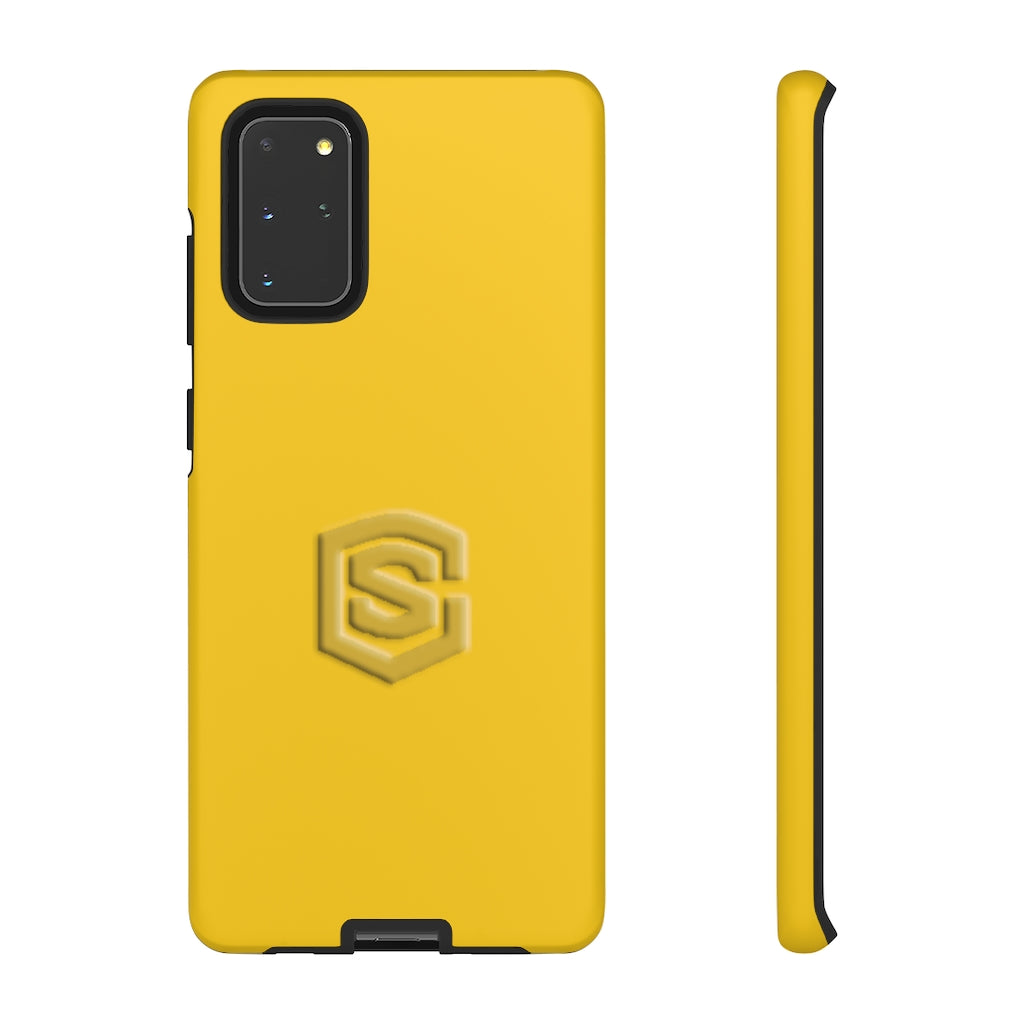 Yellow Tough Cases Gold Logo