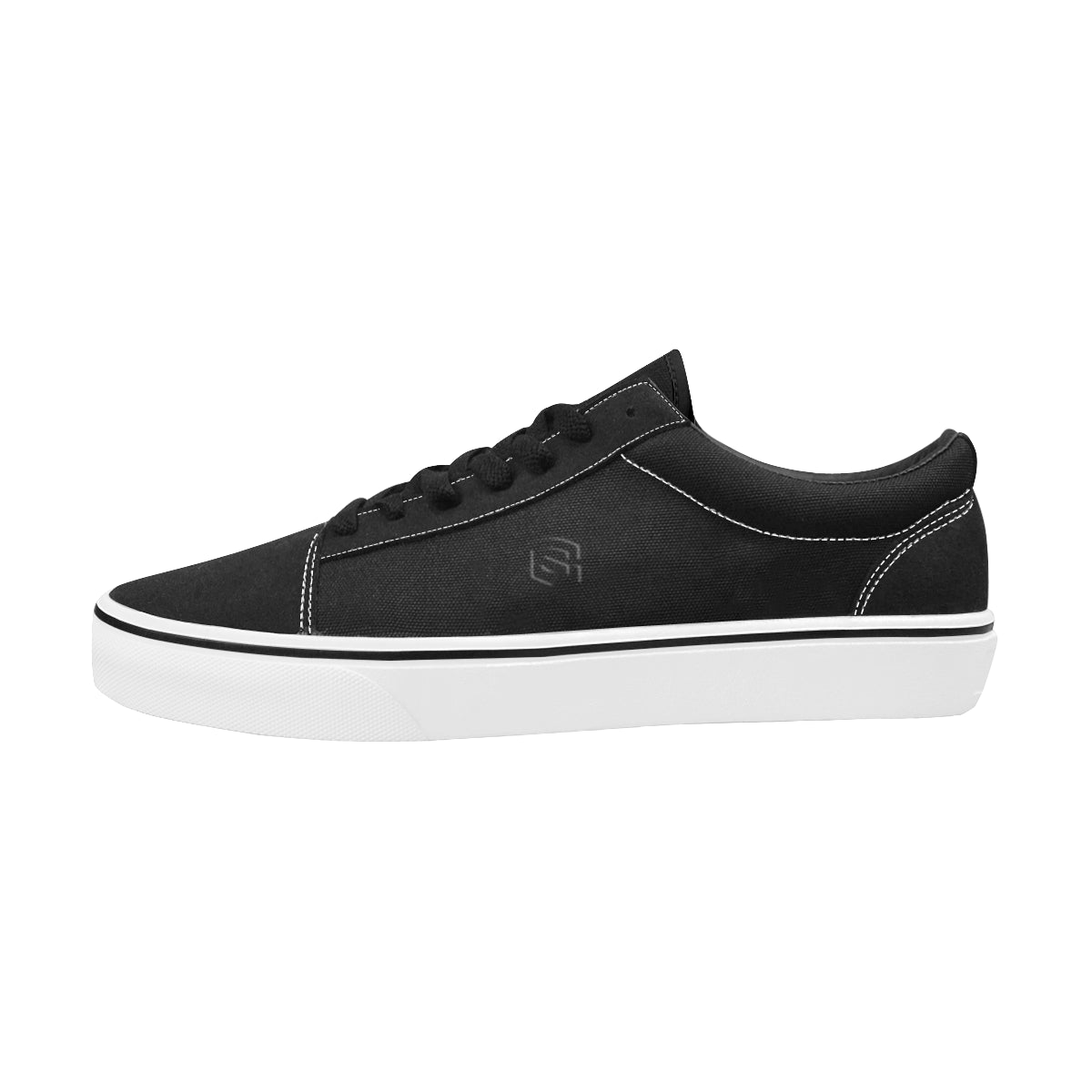 black logo Men's Low Top Skateboarding Shoes (Model E001-2)