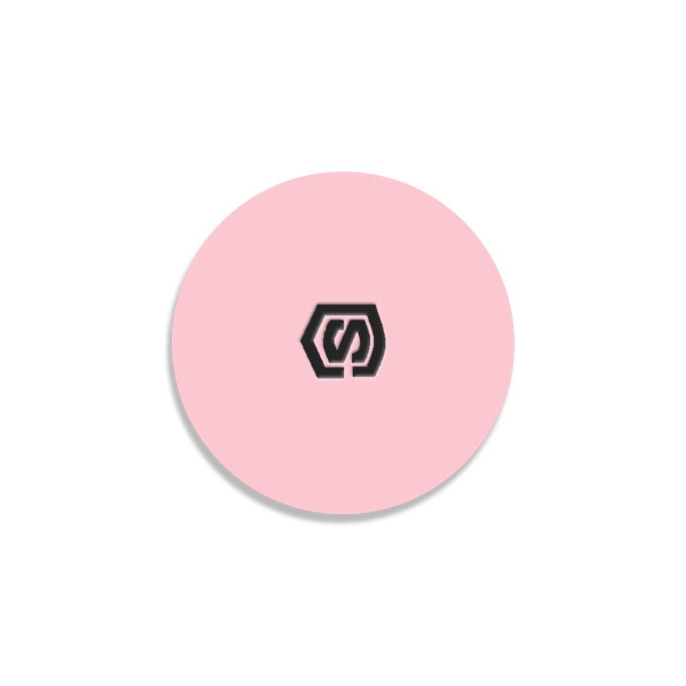 Pink Round Coaster with Black Logo Round Coaster