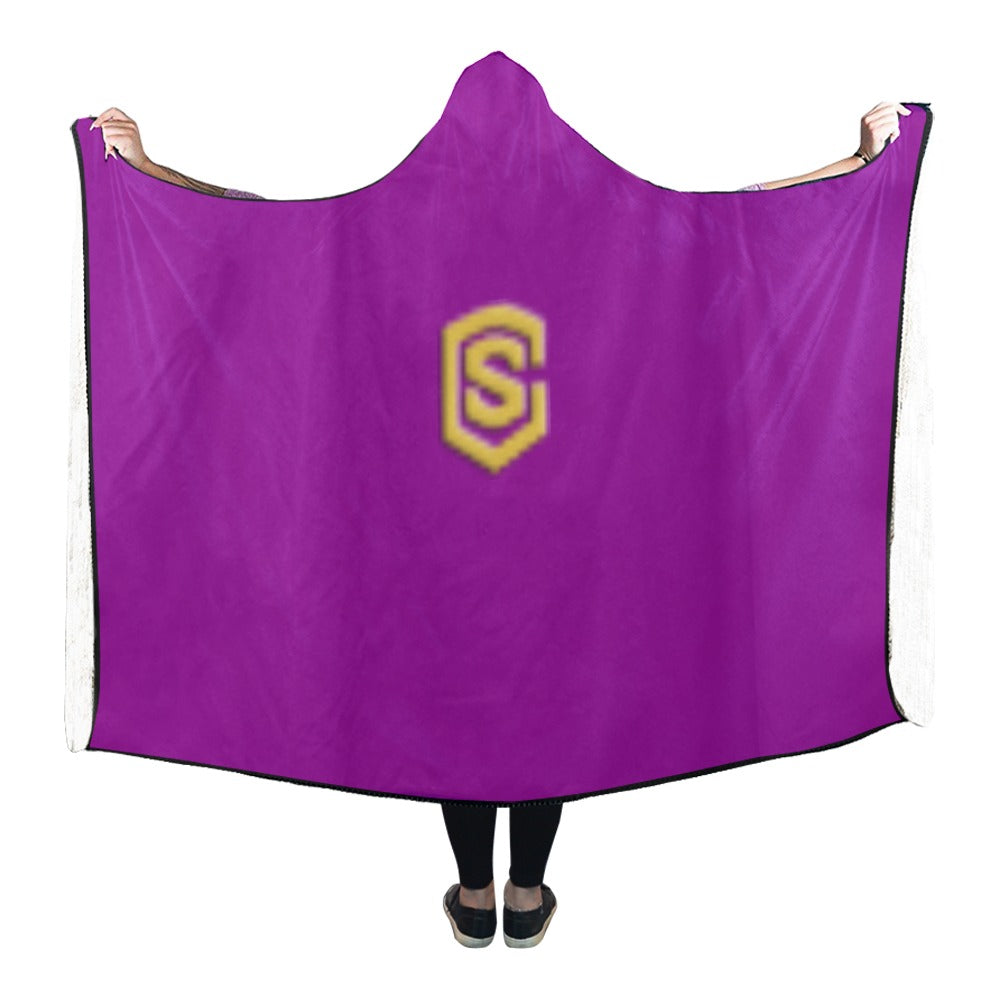 Purple Hooded Blanket 80"x56" with Gold Logo Hooded Blanket 80"x56"