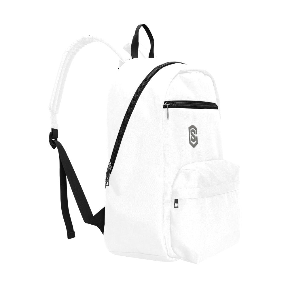 White Travel Backpack With Grey Logo Travel Backpack(Large Capacity)(Model 1691)