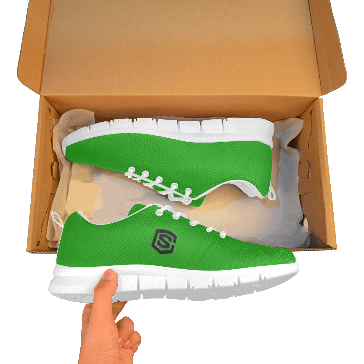 black logo Women's Breathable Running Shoes (Model 055)