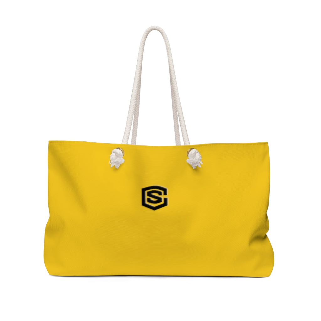 Yellow Weekender Bag Black Logo