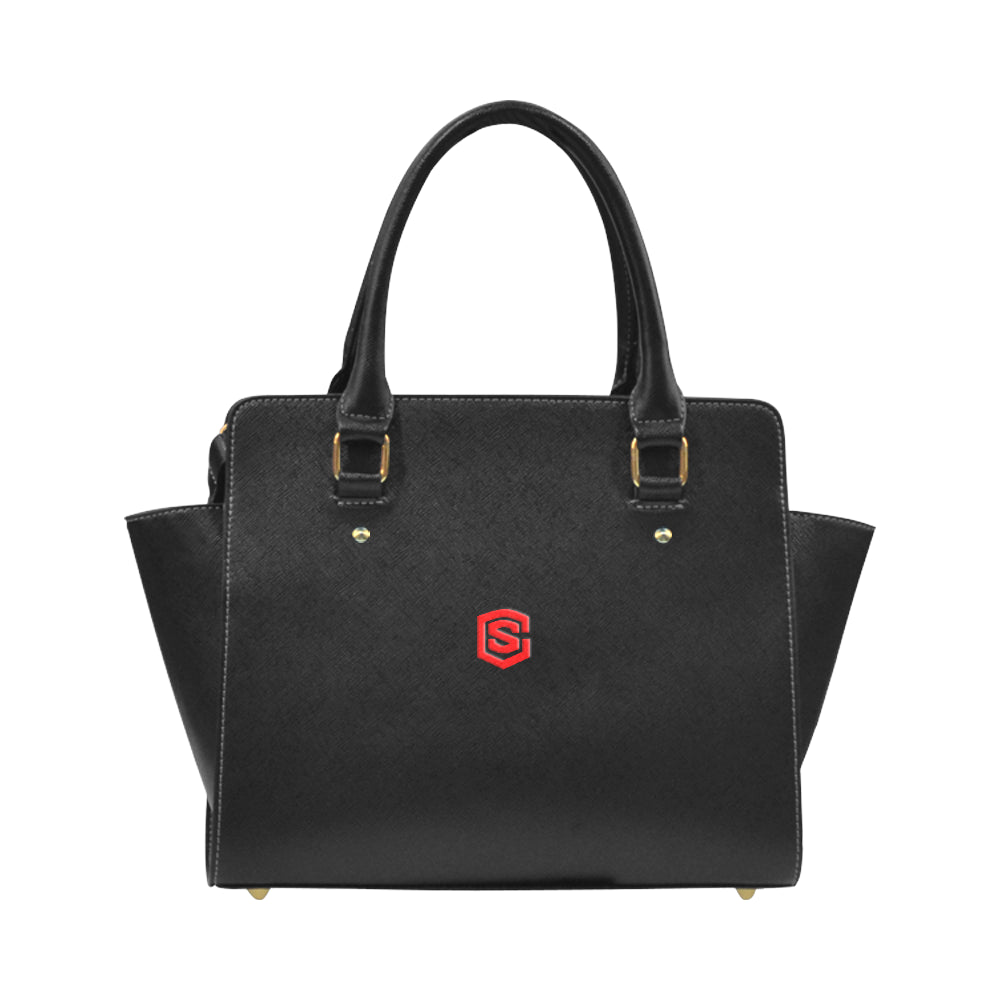 BLACK CLASSIC SHOULDER HANDBAG red logo Classic Shoulder Handbag (Model 1653)