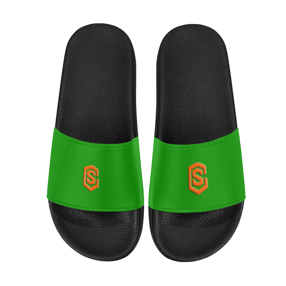 orange logo Men's Slide Sandals (Model 057)