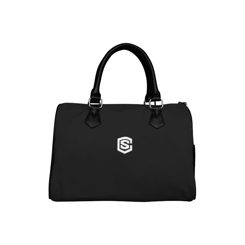 BLACK HANDBAG white logo Boston Handbag (Model 1621)