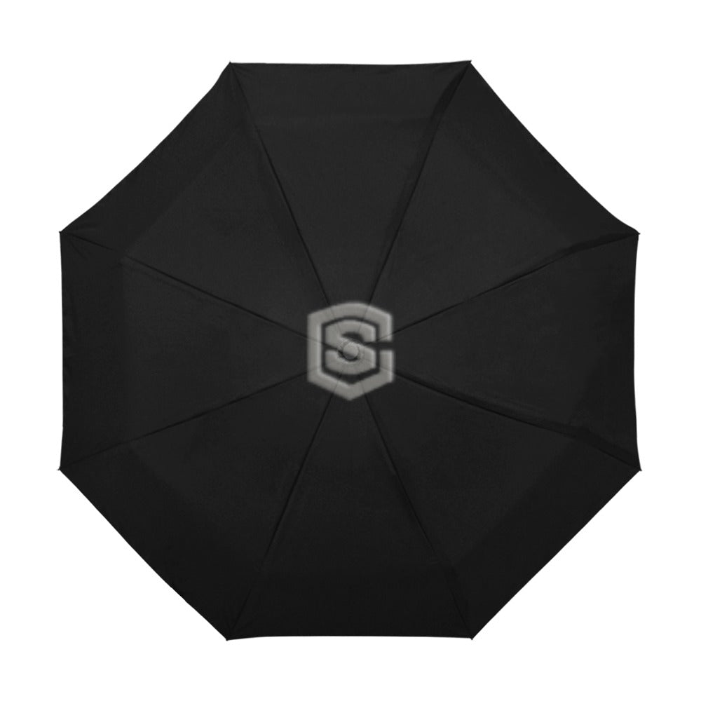 Black Anti-UV Automatic Umbrella With Grey Logo Anti-UV Automatic Umbrella(Outside Printing)(Model U09)