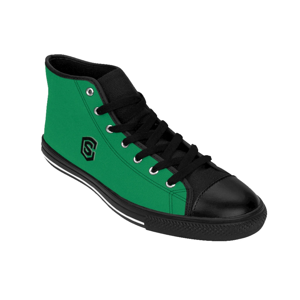 green Men's High-top Sneakers - black logo
