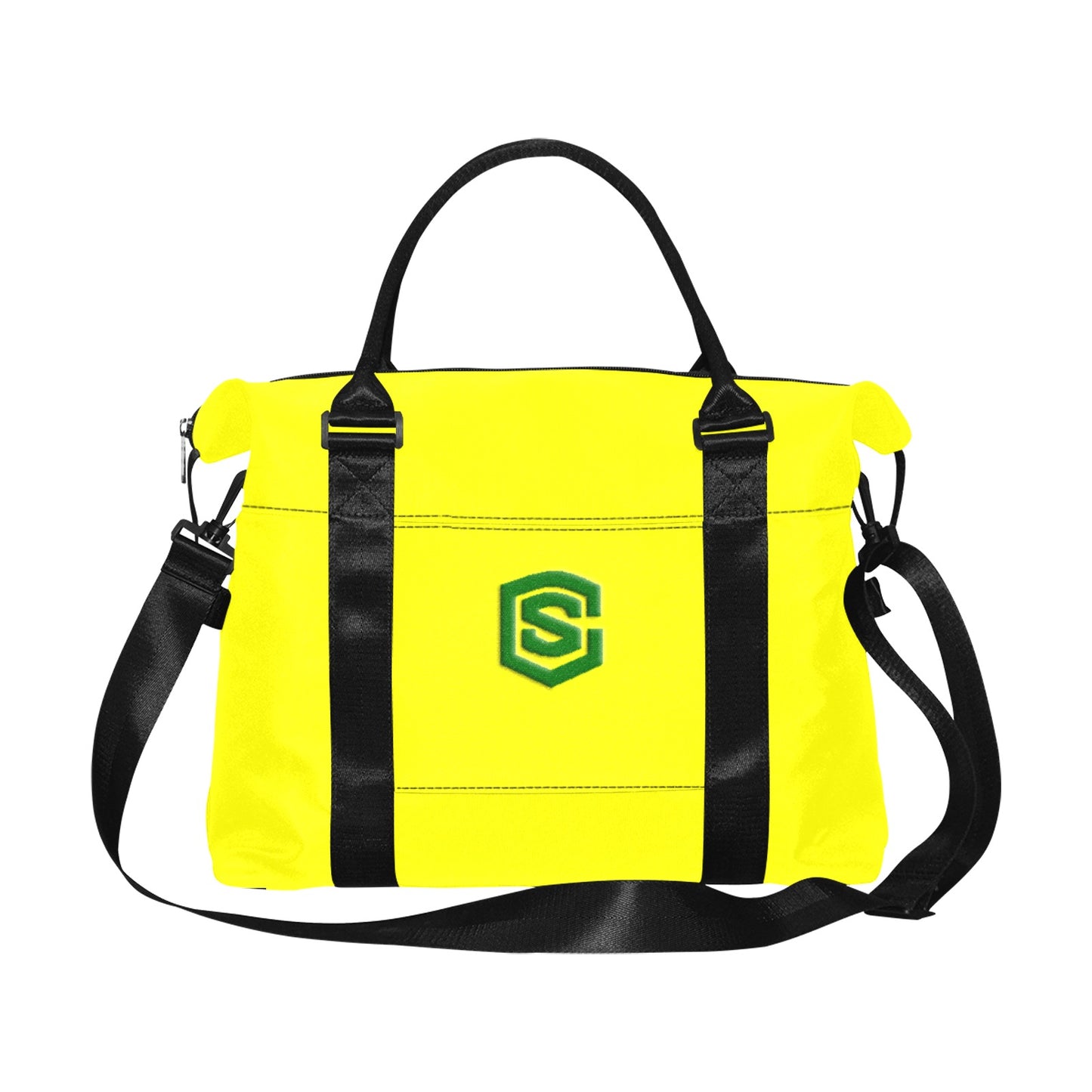 Yellow Large Capacity Duffle Bag With Green Logo Large Capacity Duffle Bag(Model1715)