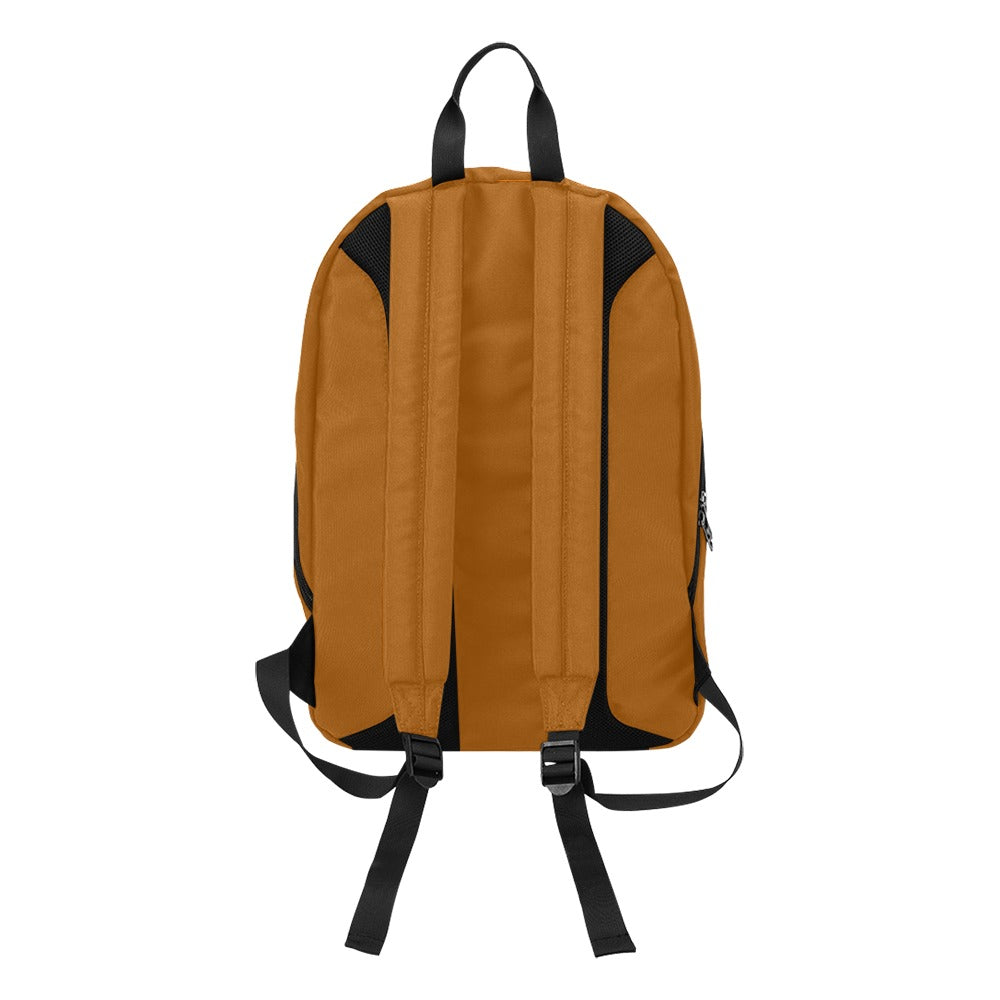 Brown Travel Backpack With White Logo Travel Backpack(Large Capacity)(Model 1691)