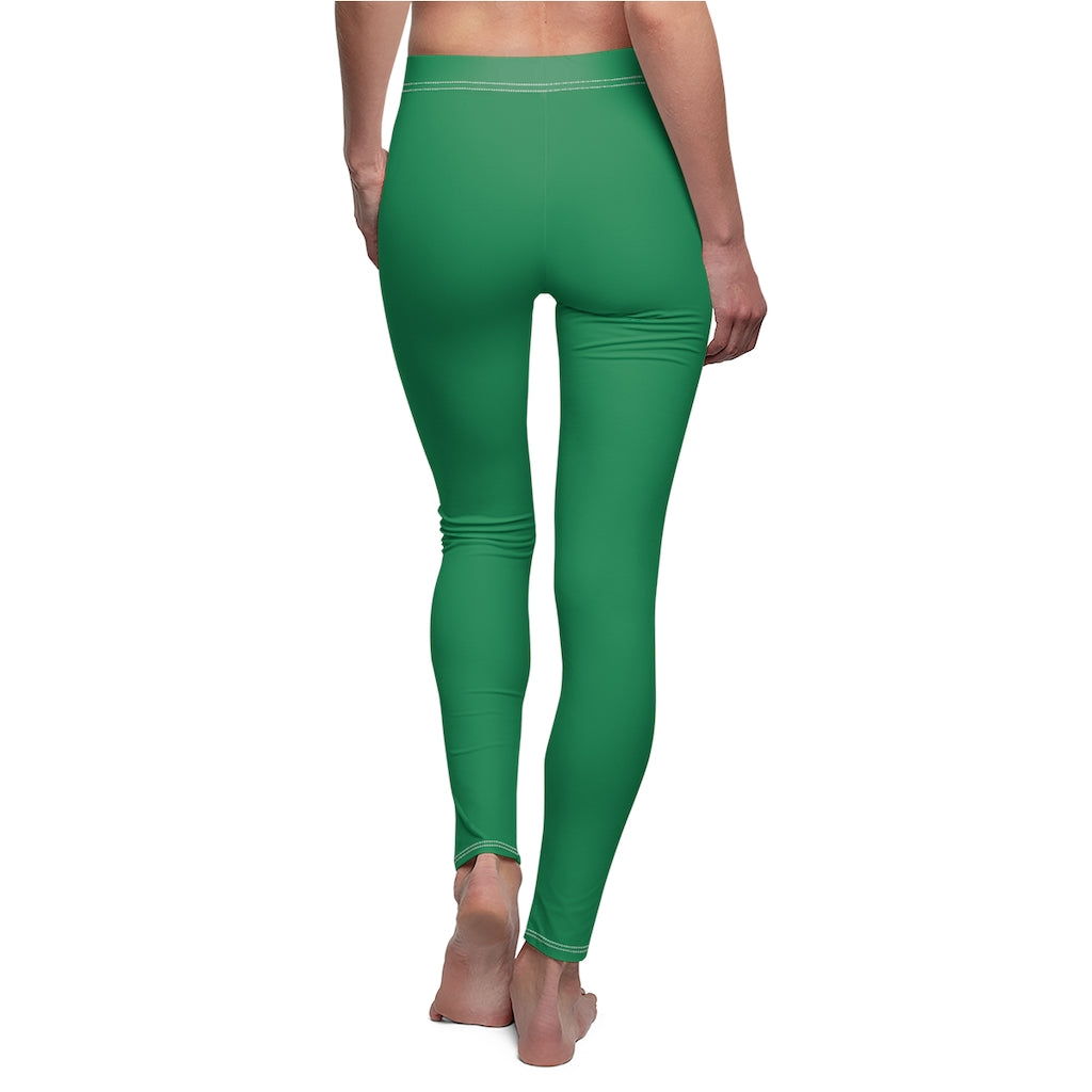 Green Women's Cut & Sew Casual Leggings Blue logo