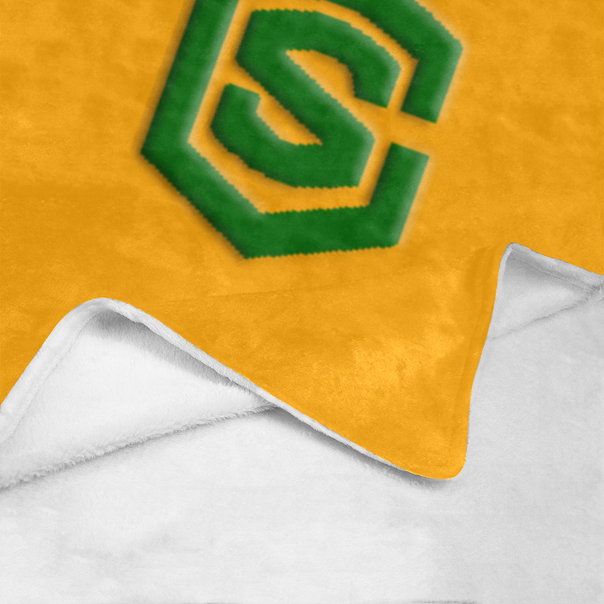 Orange Ultra-Soft Micro Fleece Blanket with Green Logo Ultra-Soft Micro Fleece Blanket 30"x40"