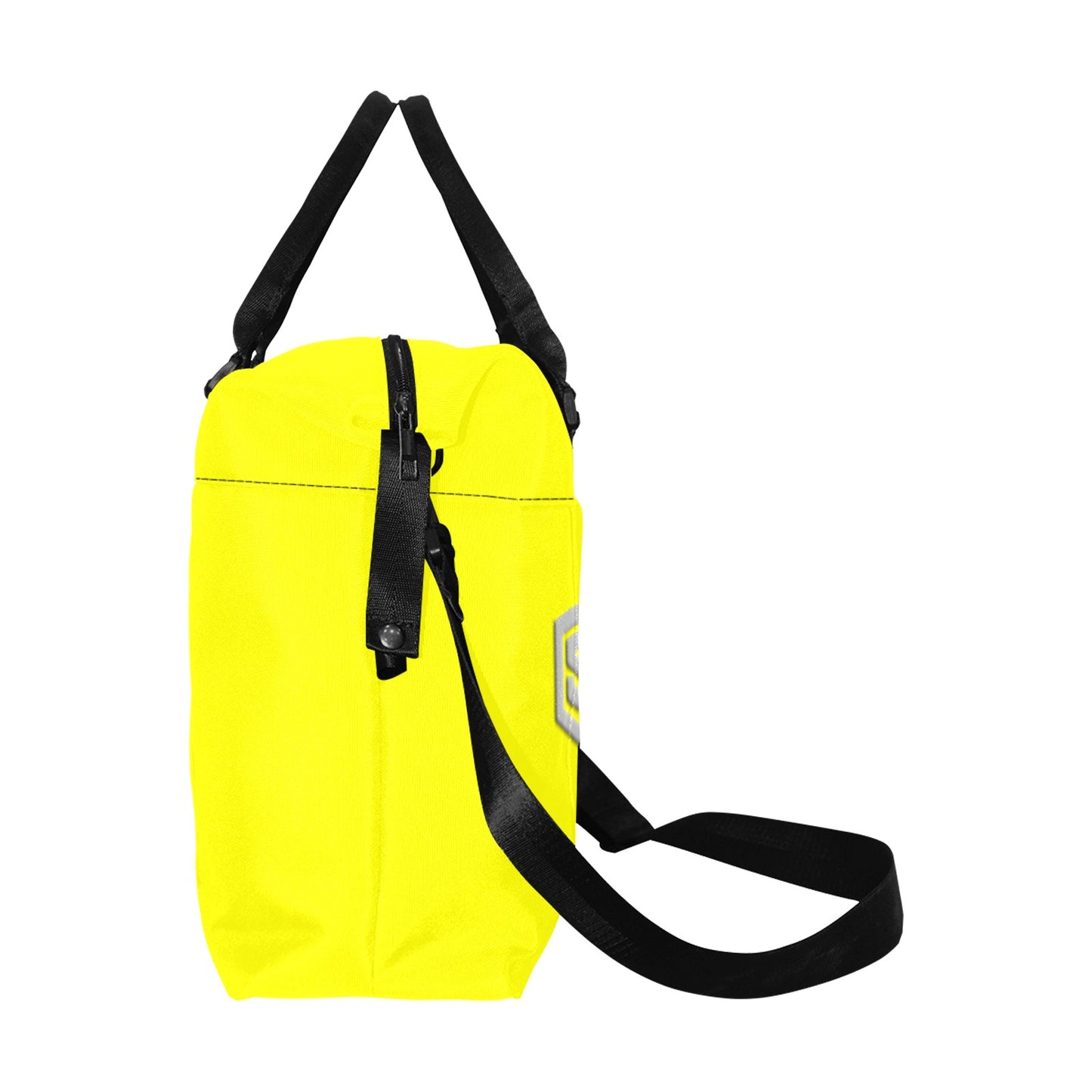 Yellow Large Capacity Duffle Bag With Silver Logo Large Capacity Duffle Bag(Model1715)