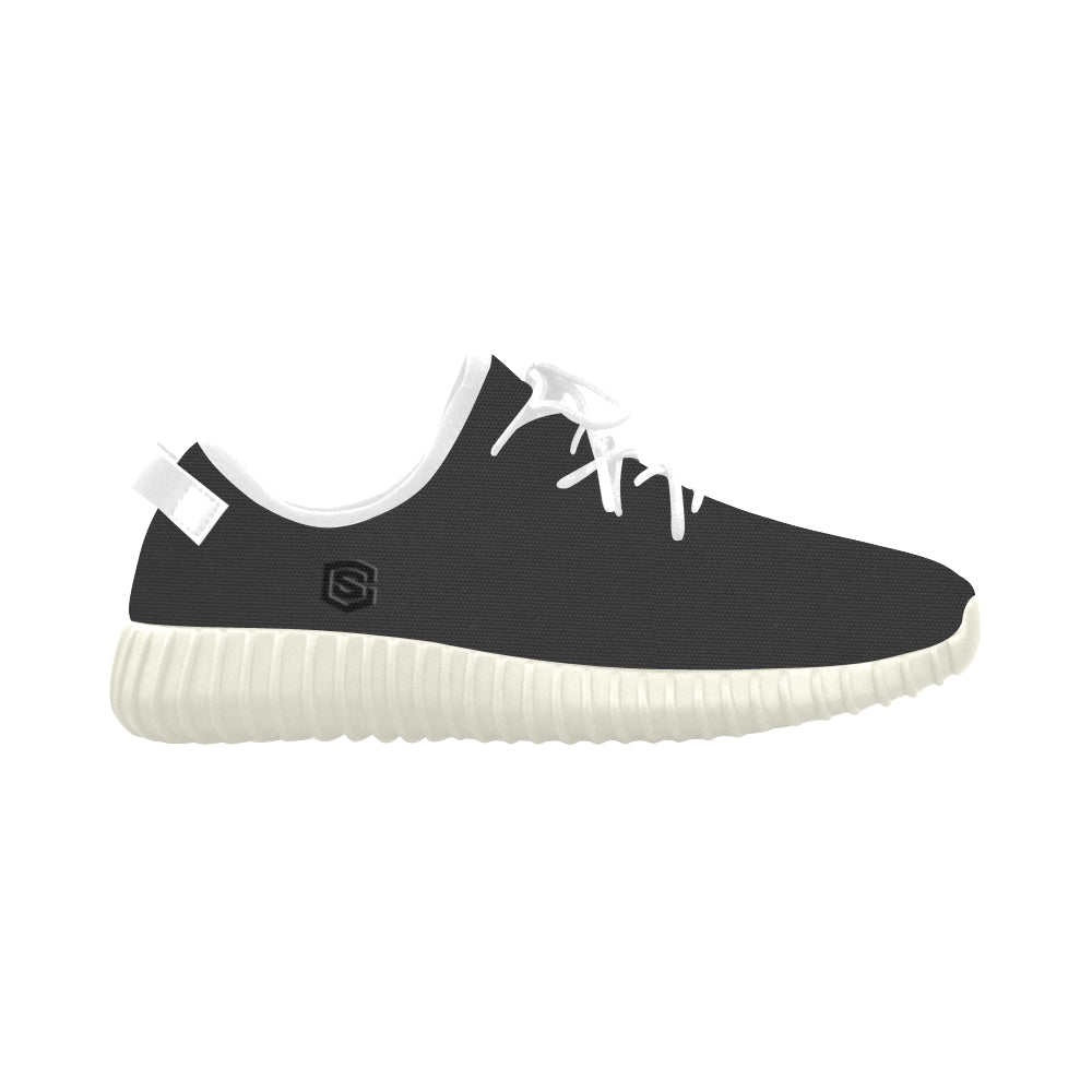 black logo Grus Women's Breathable Woven Running Shoes (Model 022)