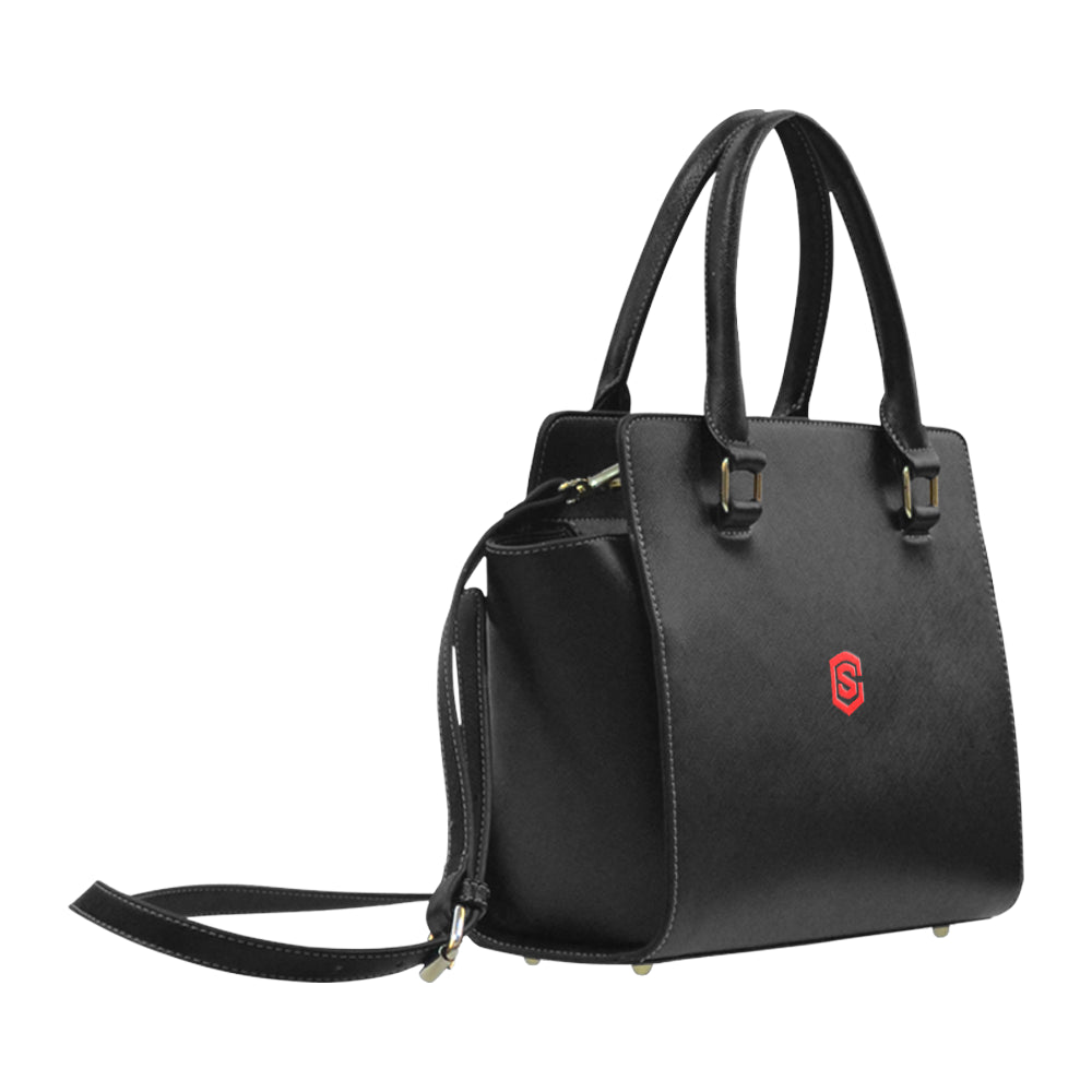 BLACK CLASSIC SHOULDER HANDBAG red logo Classic Shoulder Handbag (Model 1653)