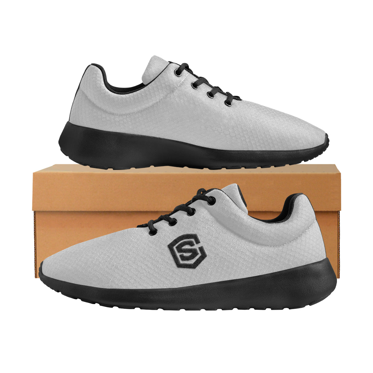 black logo Men's Athletic Shoes (Model 0200)