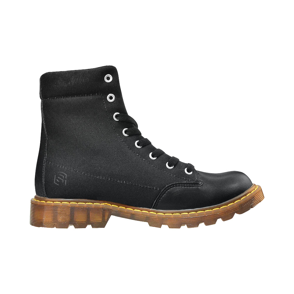 black logo Apache Round Toe Women's Winter Boots (Model 1402)