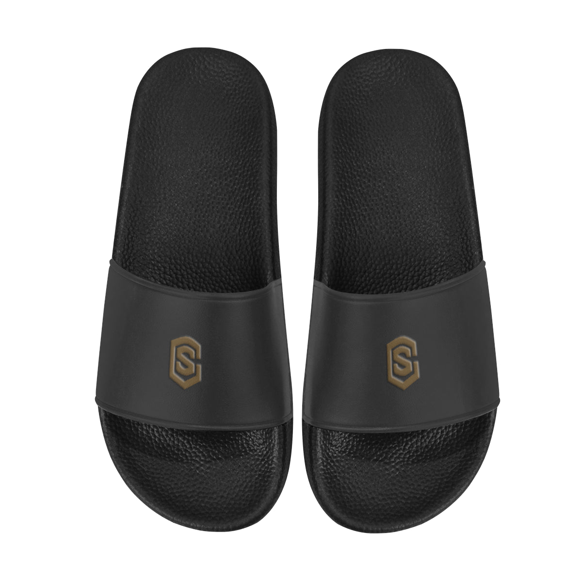 brown logo Men's Slide Sandals (Model 057)