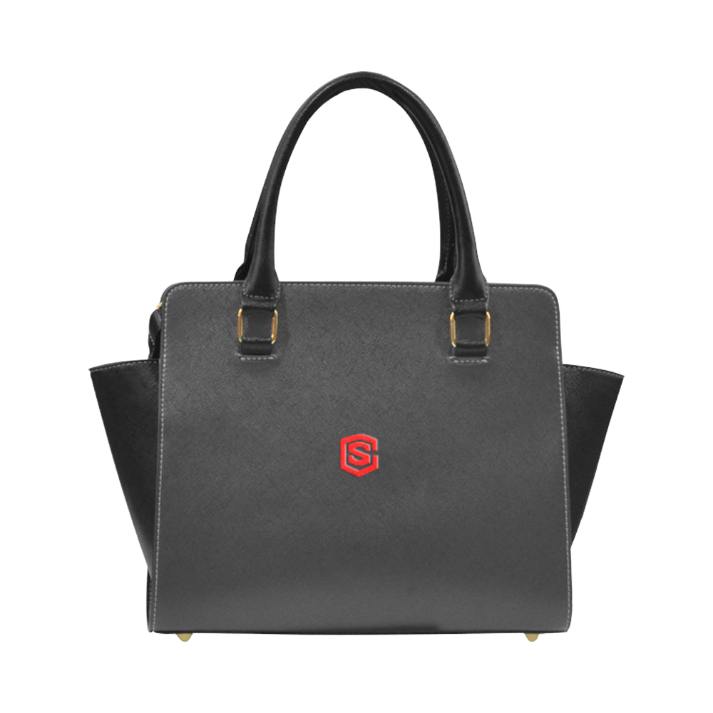 BLACK CLASSIC SHOULDER HANDBAG red logo Classic Shoulder Handbag (Model 1653)