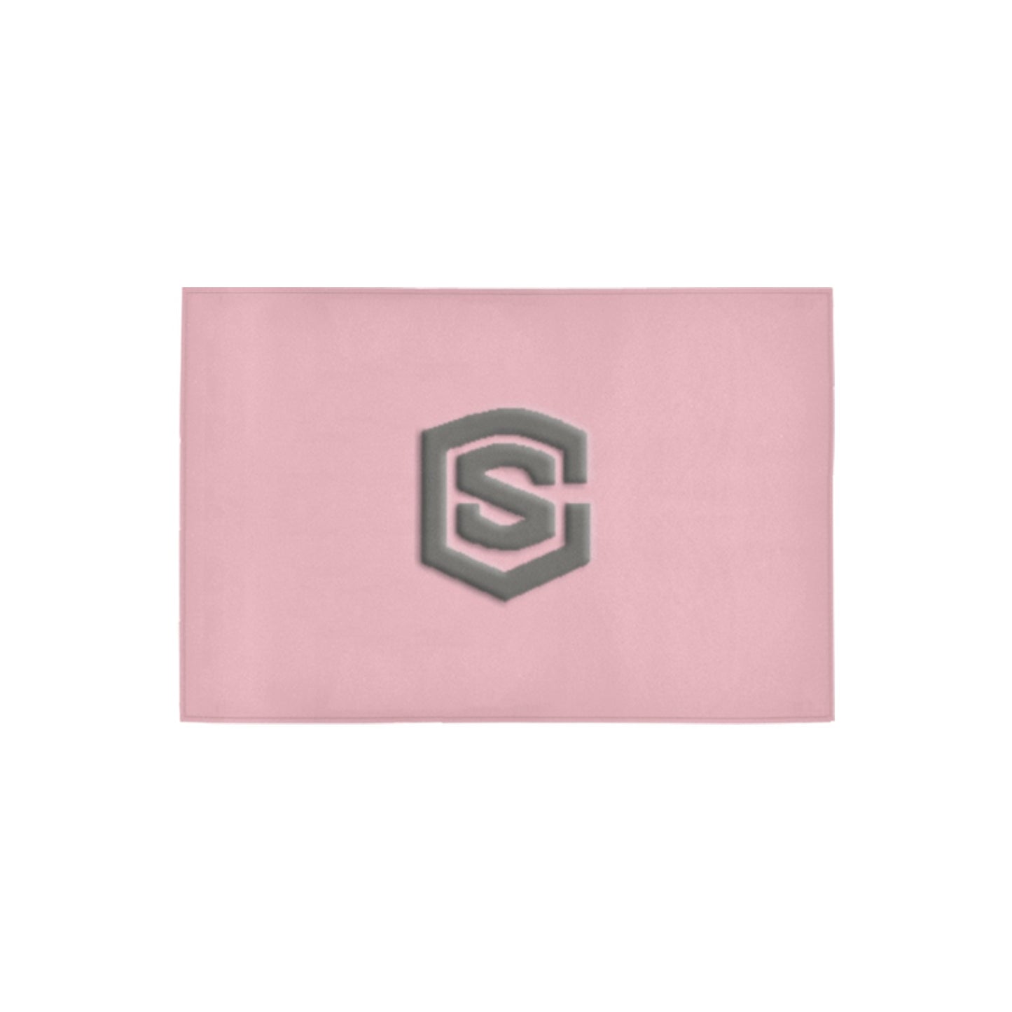 Pink Door Mat with Gray Logo Doormat 24" x 16" (Sponge Material)