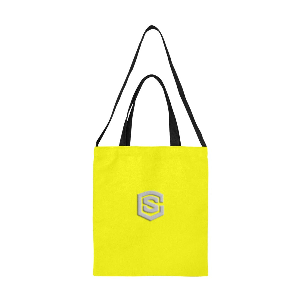 Yellow All Over Print Canvas Tote Bag With Silver Logo All Over Print Canvas Tote Bag(Model1698)(Medium)