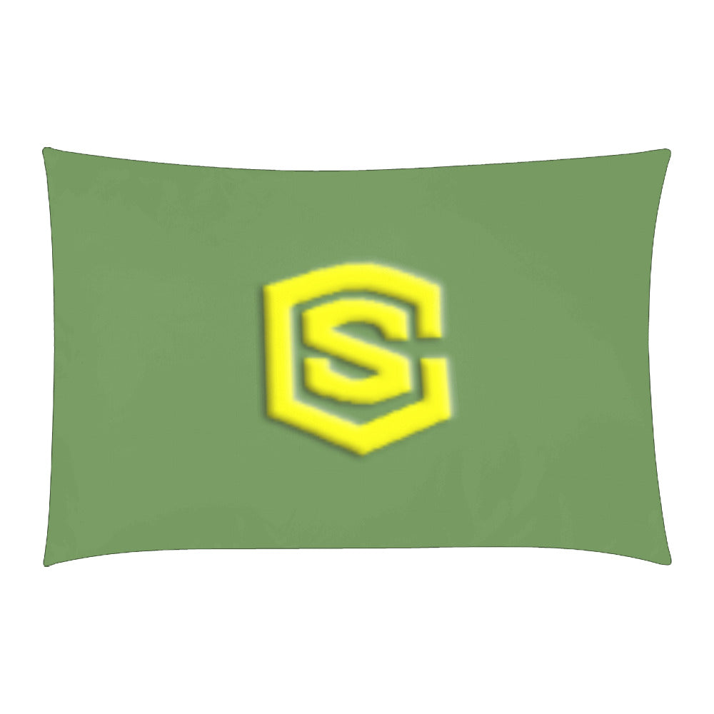 Green Duvet Cover Yellow Logo 3-Piece Bedding Set (1 Duvet Cover 86"x70"; 2 Pillowcases 20"x30")(One Side)