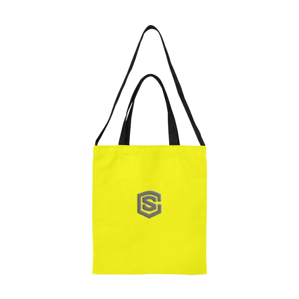 Yellow All Over Print Canvas Tote Bag With Grey Logo All Over Print Canvas Tote Bag(Model1698)(Medium)