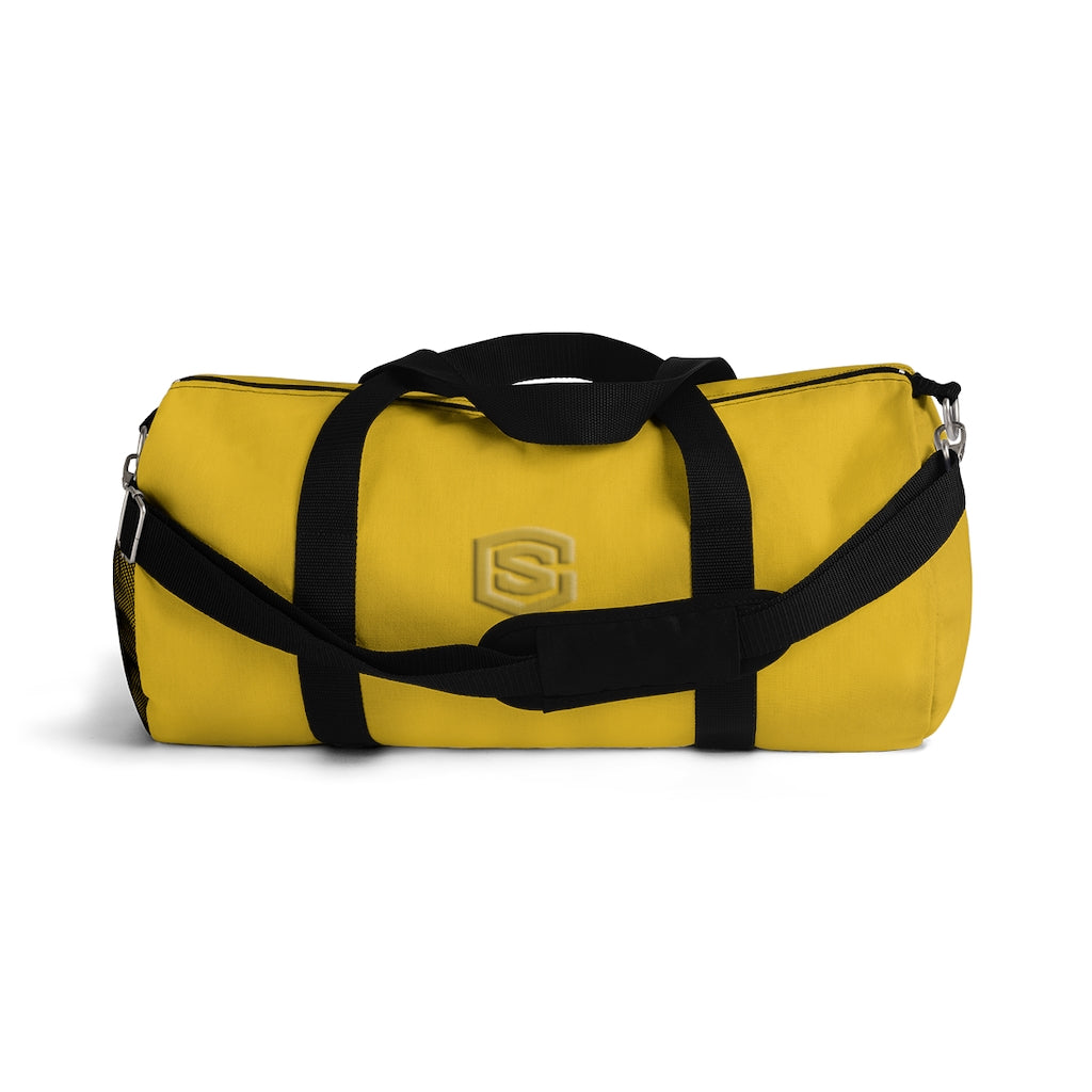 Yellow Duffel Bag Gold Logo