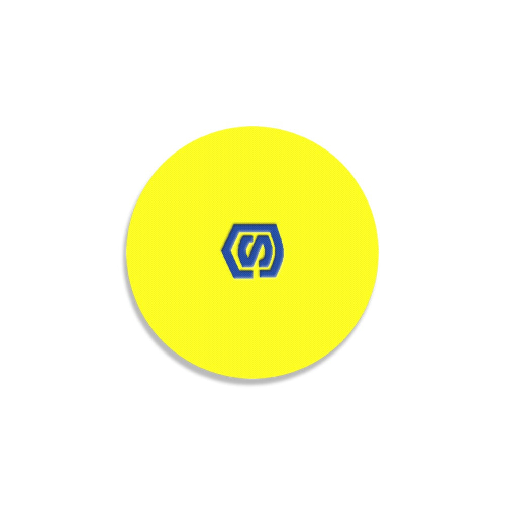 Yellow Round Coaster with Blue Logo Round Coaster