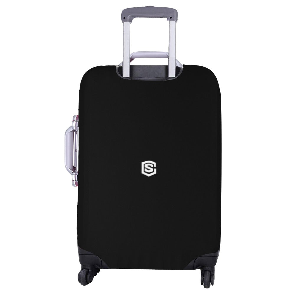 BLACK LUGGAGE COVER WHITE LOGO Luggage Cover (Large Size) (26"-28")