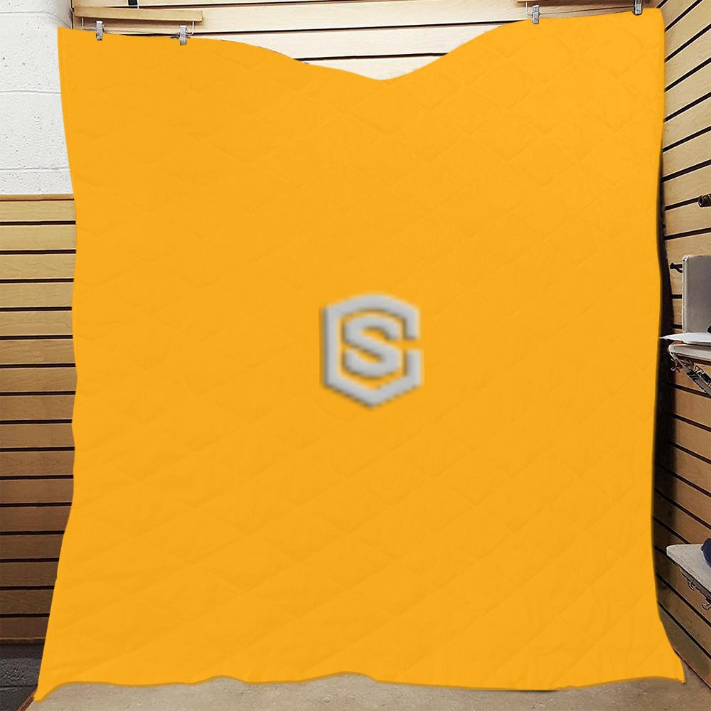 ORANGE CUSTOM QUILT SILVER LOGO Custom Quilt 70" x 80"