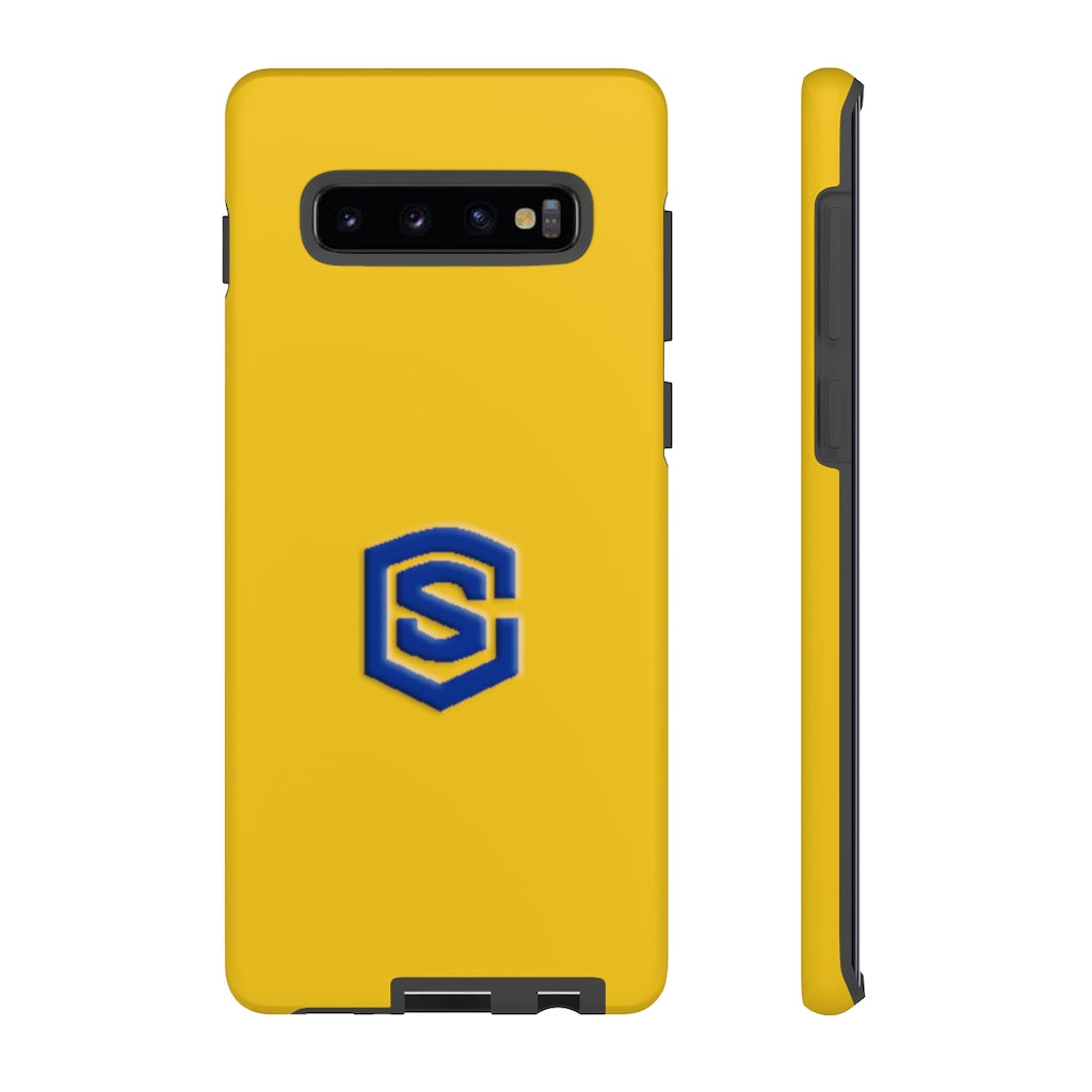 Yellow Tough Cases Blue Logo