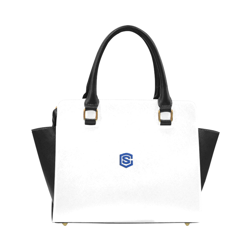 BLACK CLASSIC SHOULDER HANDBAG blue logo Classic Shoulder Handbag (Model 1653)