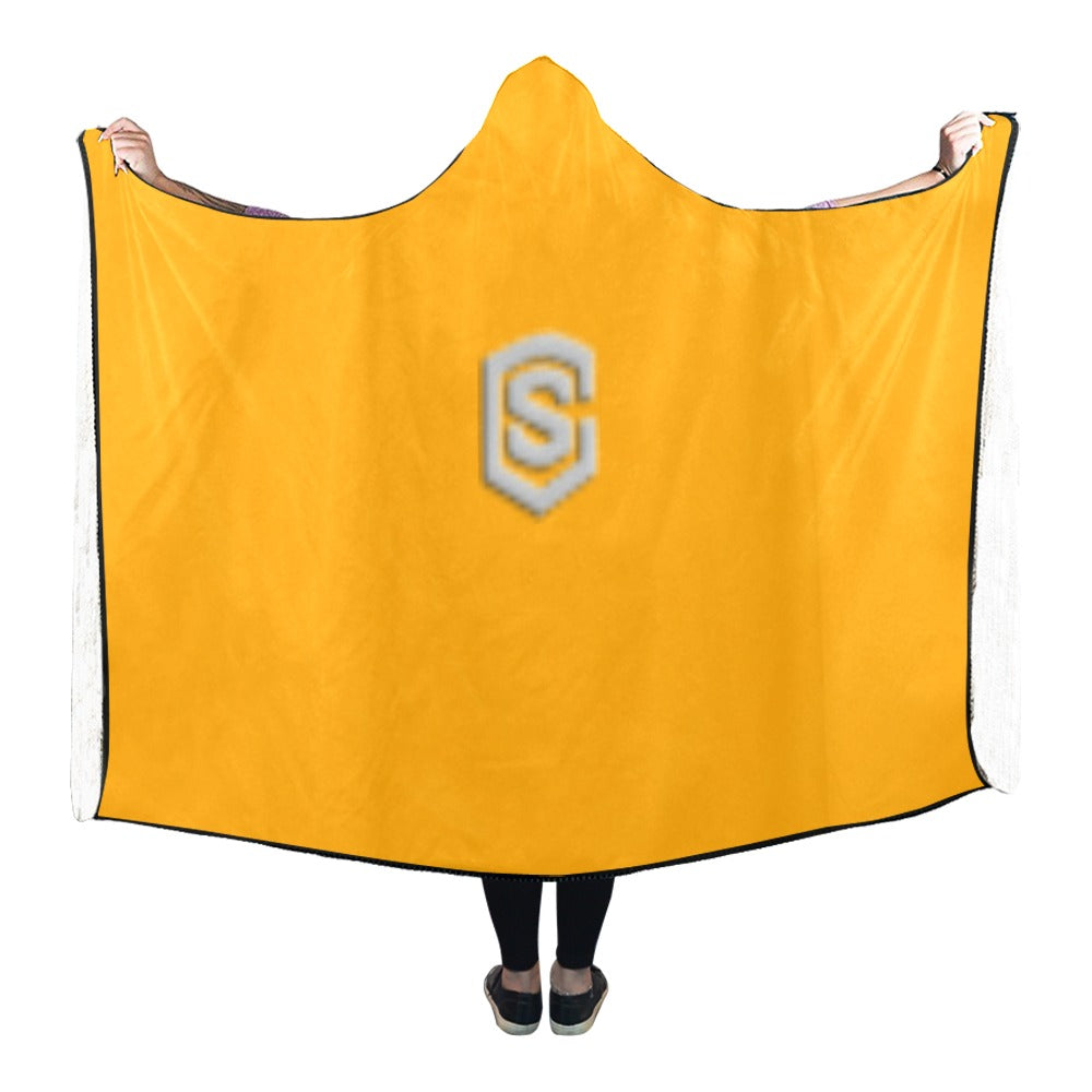 Orange Hooded Blanket 80"x56" with Silver Logo Hooded Blanket 80"x56"