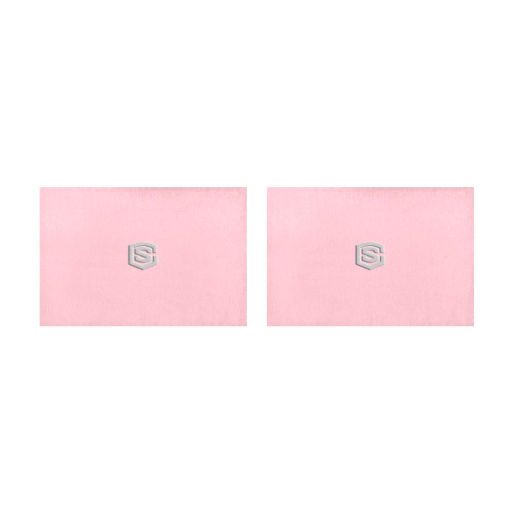 Pink Placemats 12" x 18" With Silver Logo Placemats 12" x 18" (Set of 2)