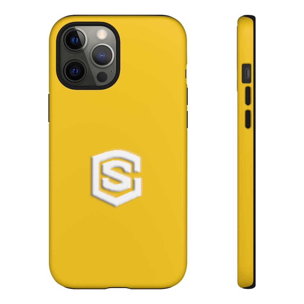 Yellow Tough Cases White Logo