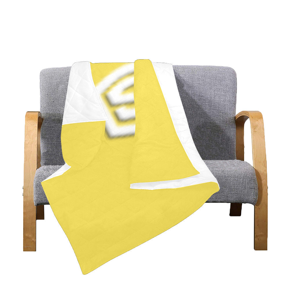 Yellow Custom Quilt White Logo Custom Quilt 50" x 60"
