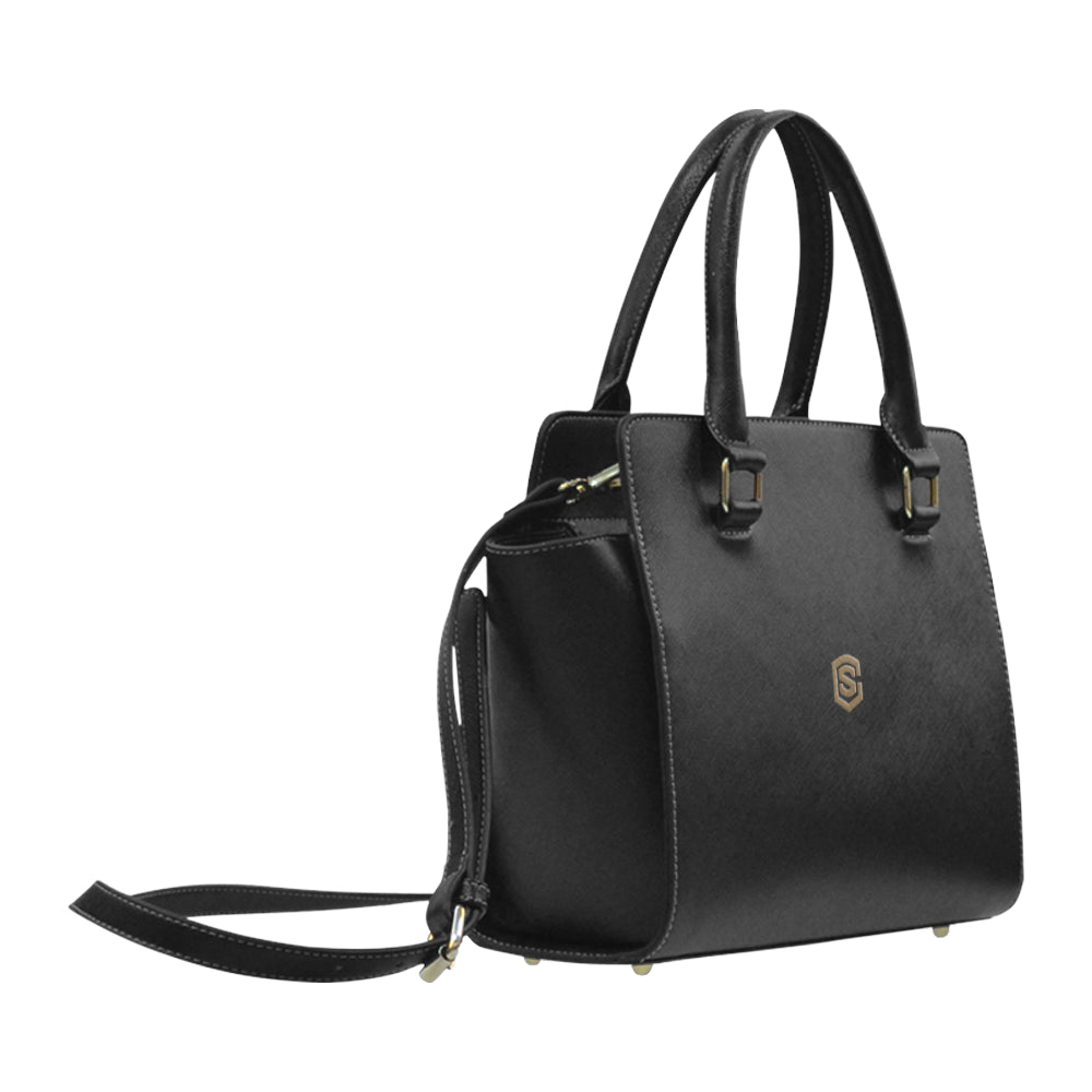 BLACK CLASSIC SHOULDER HANDBAG brown logo Classic Shoulder Handbag (Model 1653)