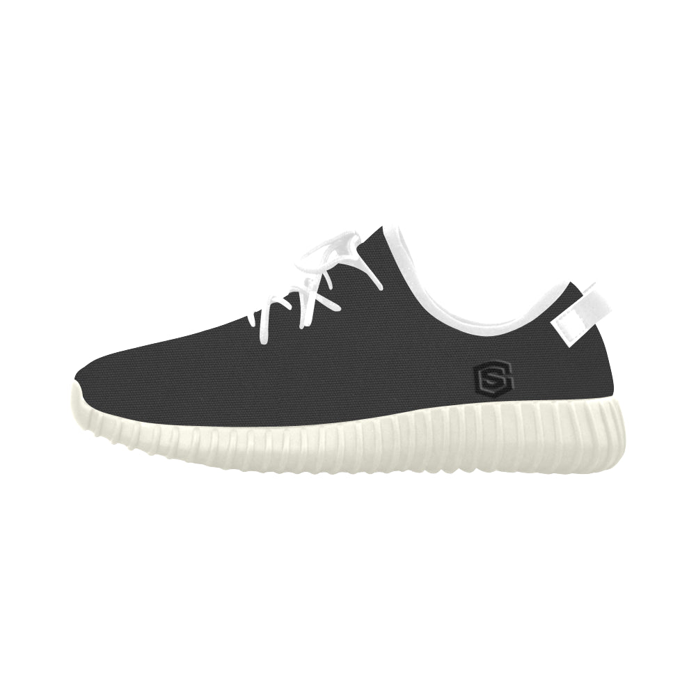 black logo Grus Women's Breathable Woven Running Shoes (Model 022)