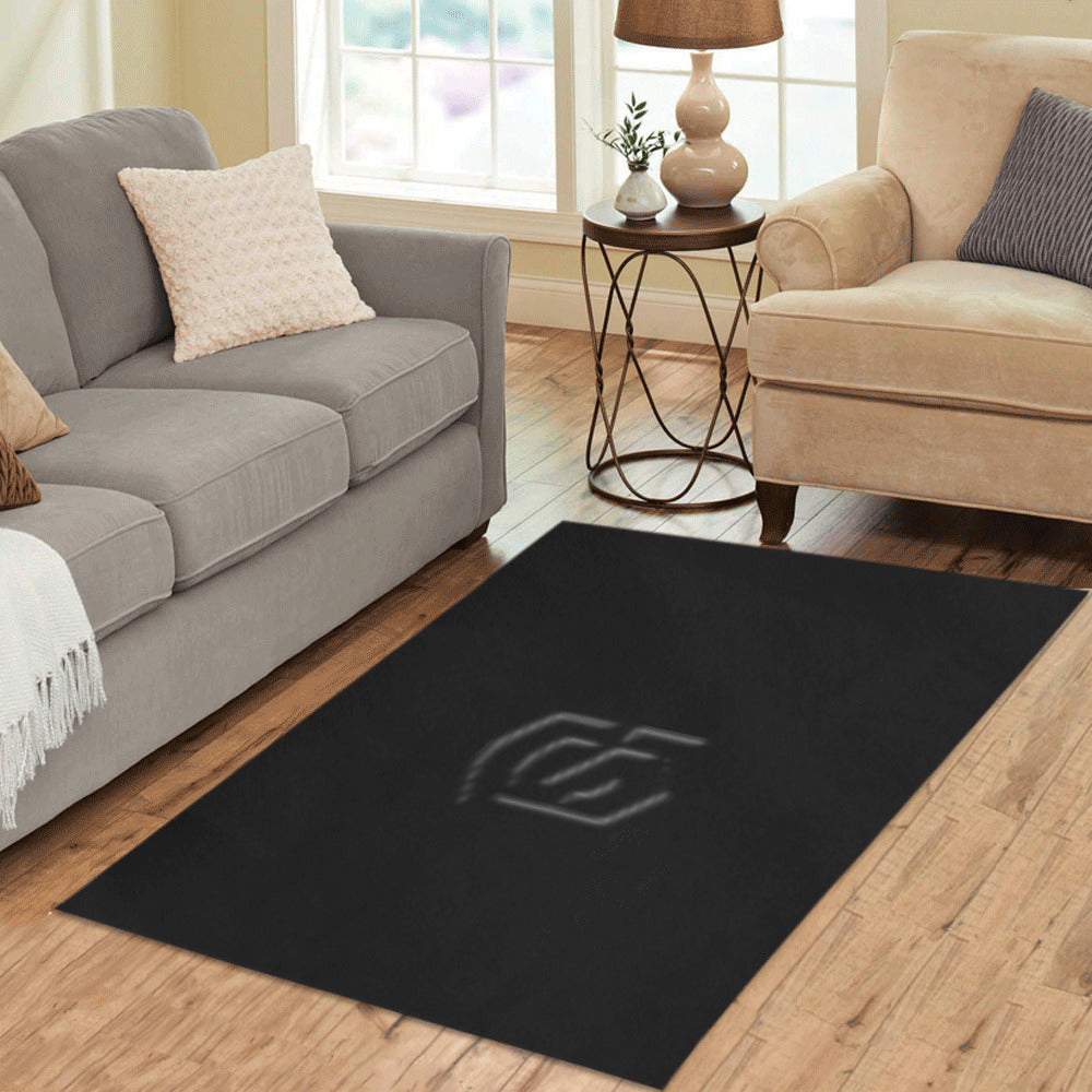 Black Area Rug Black Logo Area Rug 5' x 3.2'