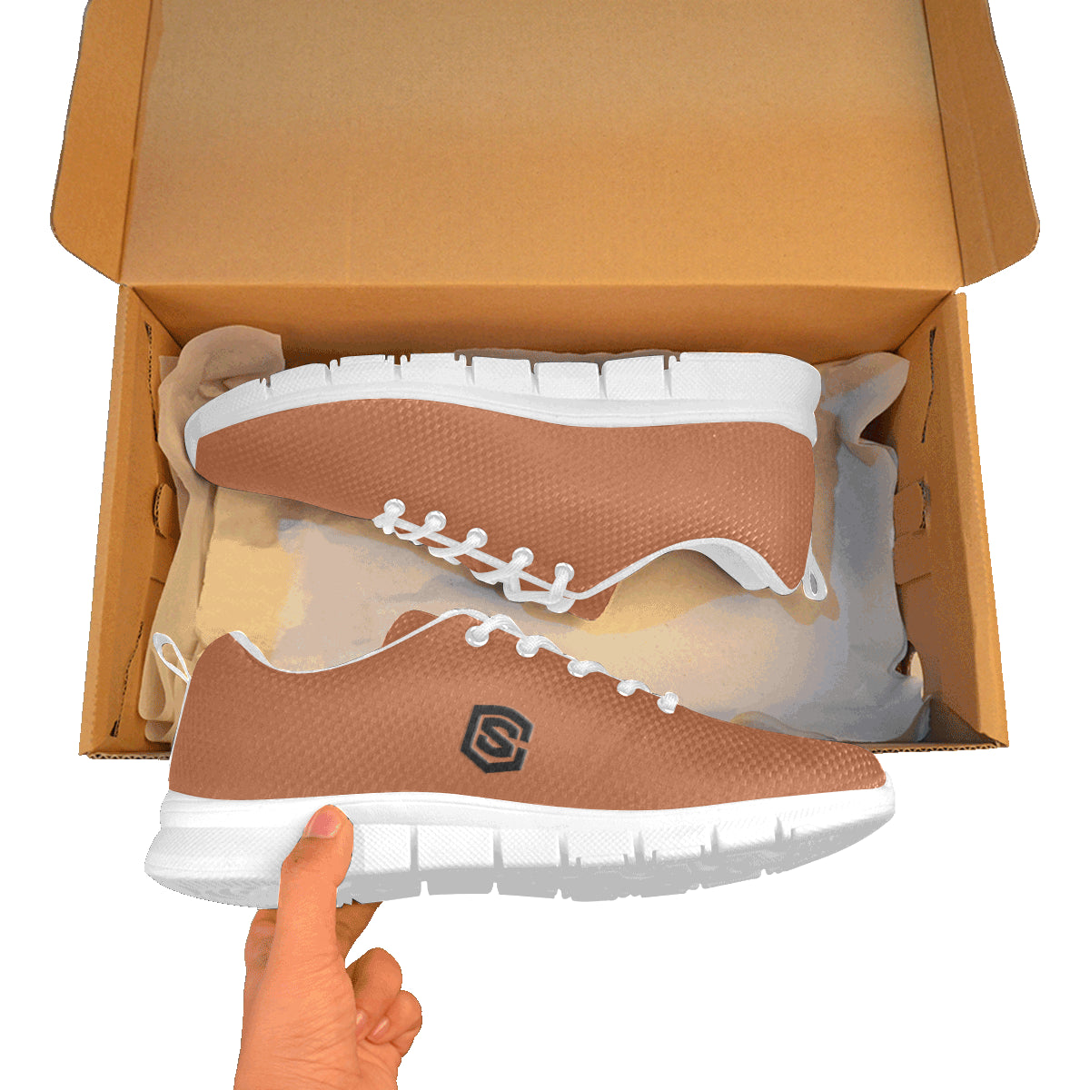 black logo Women's Breathable Running Shoes (Model 055)